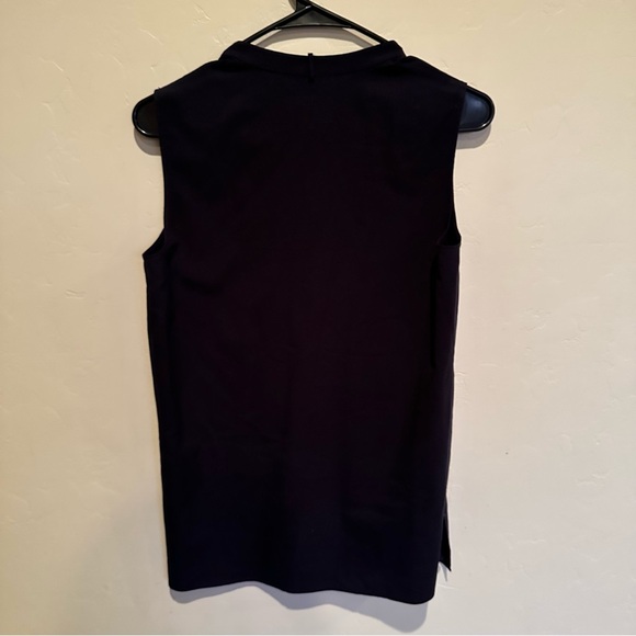 Tory Burch | Sleeveless Button Up Tank Top Blouse Navy - Picture 4 of 7